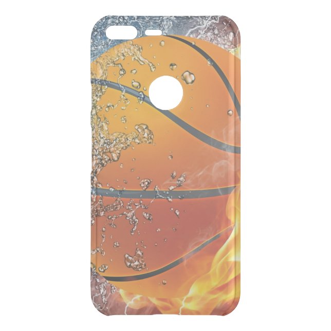 Flaming basketball throw pillow uncommon google pixel XL case (Back)