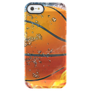 Flaming basketball throw pillow clear iPhone SE/5/5s case