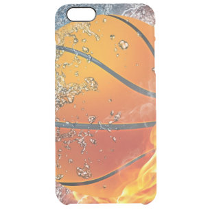 Flaming basketball throw pillow clear iPhone 6 plus case