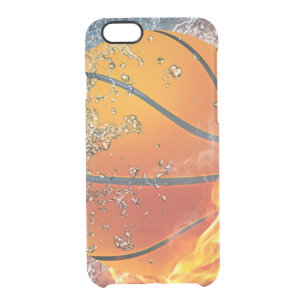 Flaming basketball throw pillow clear iPhone 6/6S case