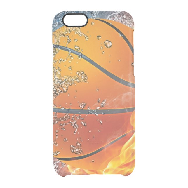 Flaming basketball throw pillow uncommon iPhone case (Back)