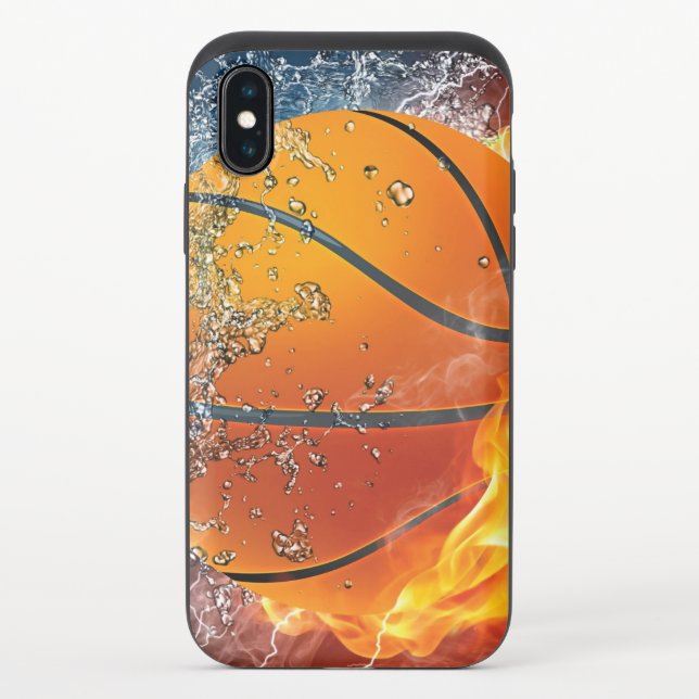 Flaming basketball throw pillow uncommon iPhone case (Back)