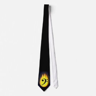 Flaming Bass Clef Tie