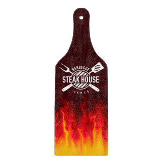 Flaming BBQ — Custom Steak House Cutting Board
