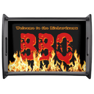 Flaming BBQ (customizable) Serving Tray