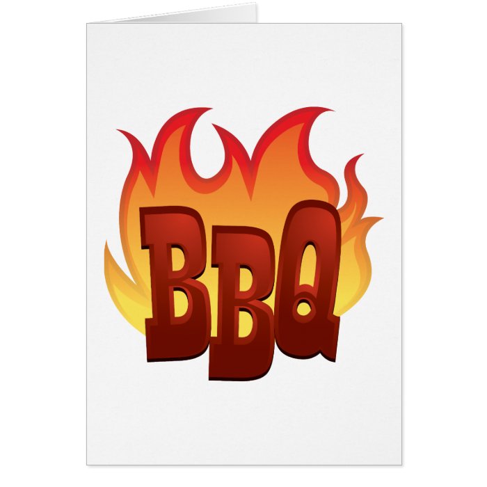 Flaming BBQ Greeting Cards
