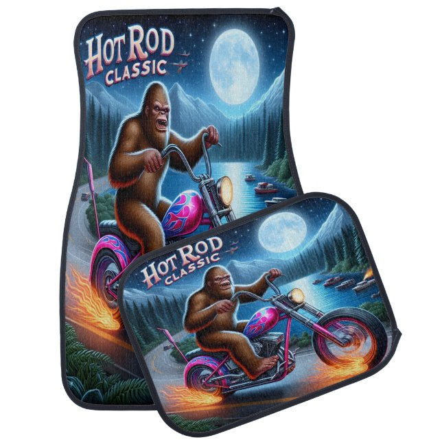 Flaming Beast's Wild Night Ride Car Floor Mat (Set)