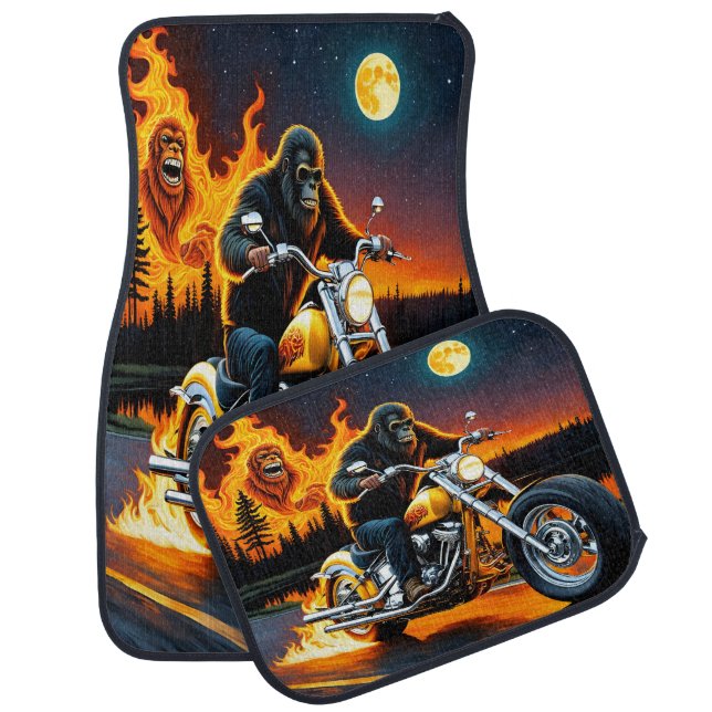 Flaming Bigfoot: Ride of Mystery Car Floor Mat (Set)