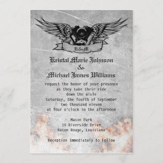 Flaming Biker Wedding Invitation