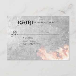 Flaming Biker Wedding RSVP Card