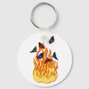 Flaming Butterflies Keychain