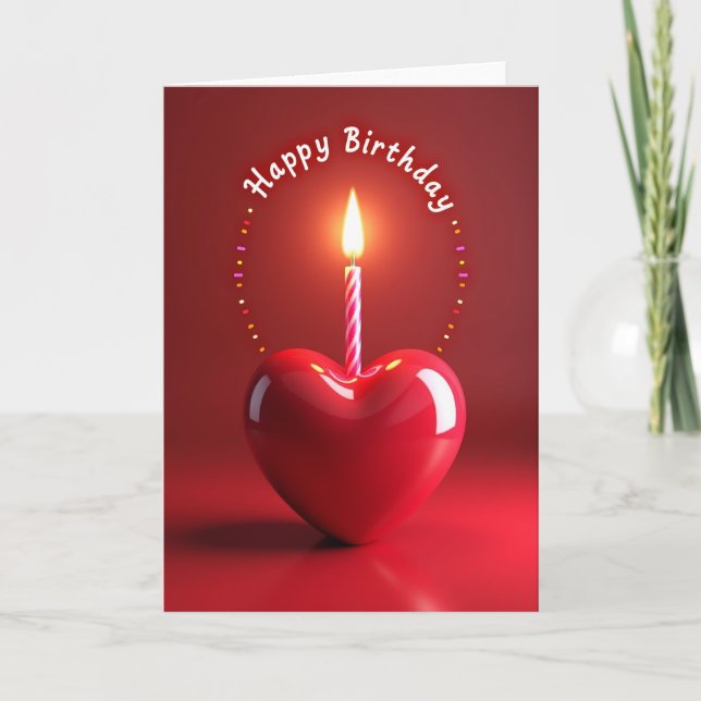 Flaming Candle Birthday Card (Front)