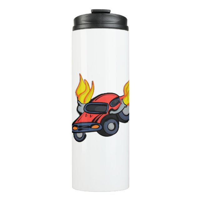 Flaming Car Thermal Tumbler (Front)