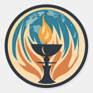 Flaming Chalice Classic Round Sticker