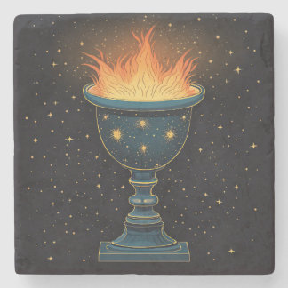 Flaming Chalice in the Sky Stone Coaster