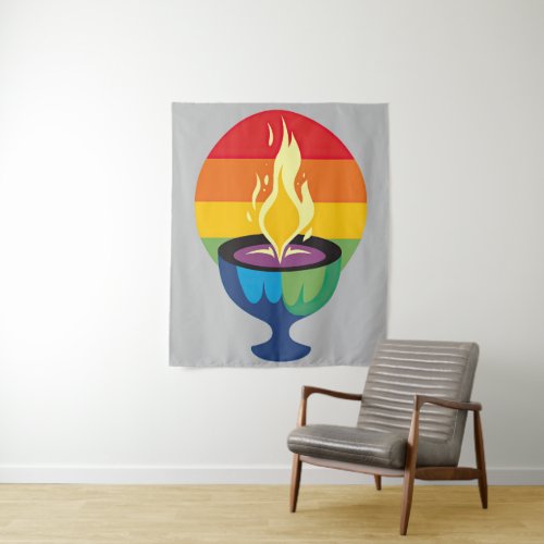 Flaming Chalice Pride Tapestry