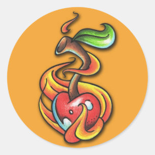 Flaming Cherry - Sticker