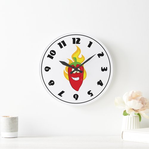 Flaming Chili Pepper Clock