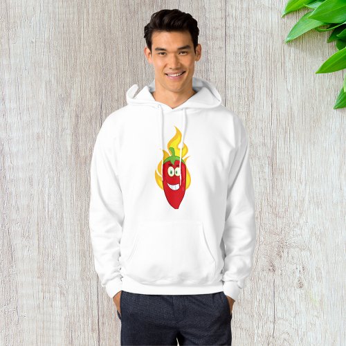 Flaming Chili Pepper Mens Hoodie