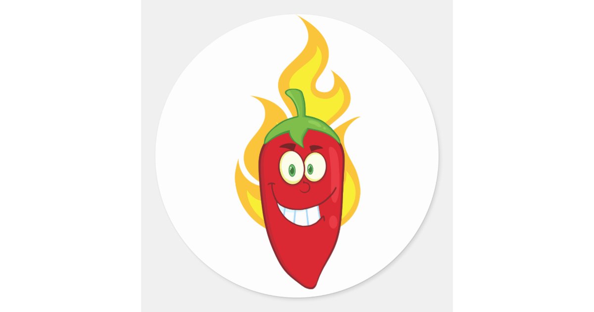 Flaming Chili Pepper Stickers | Zazzle.com