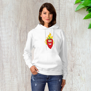 Flaming Chili Pepper Womens Hoodie by spudcreative at Zazzle