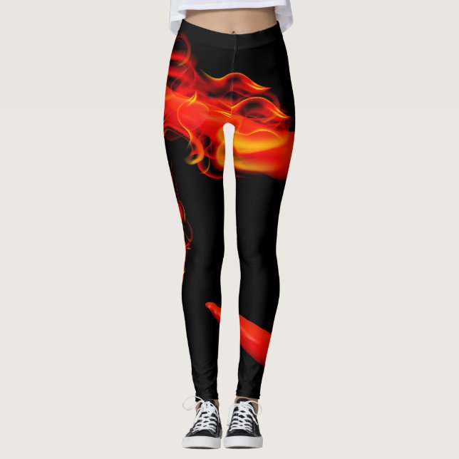 Flaming Chili Peppers Leggings (Front)