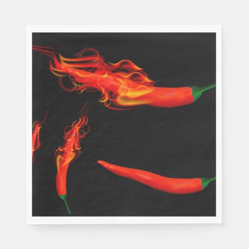Flaming Chili Peppers Napkins