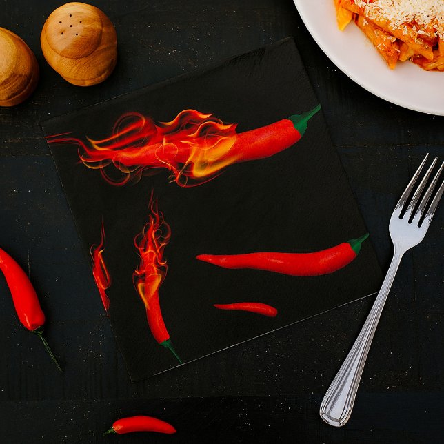 Flaming Chili Peppers Napkins (Creator Uploaded)