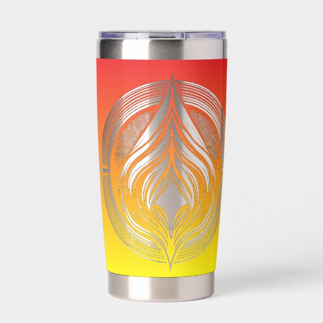Flaming Circle Logo Negative Space Fire Insulated Tumbler (Front)