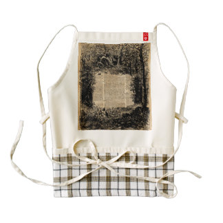 Flaming Colourful Feathers Dictionary Book Collage Zazzle HEART Apron