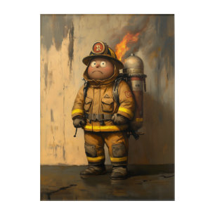 Flaming Concern: The Overwhelmed Firefighter Acrylic Print