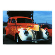 Flaming cool hot rod print