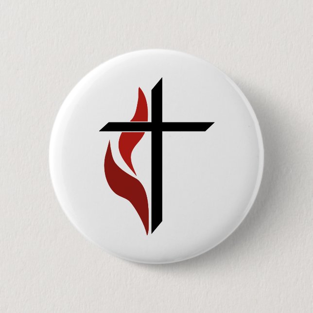 Flaming Cross Button (Front)