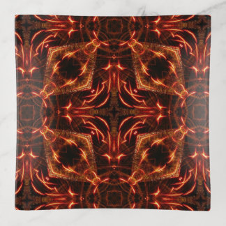 Flaming Cross & Diamonds Square Trinket Tray