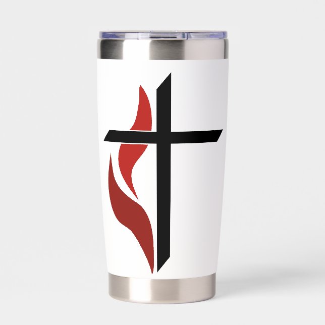 Flaming Cross Insulated Tumbler (Front)