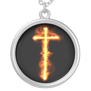 Flaming Cross Necklace