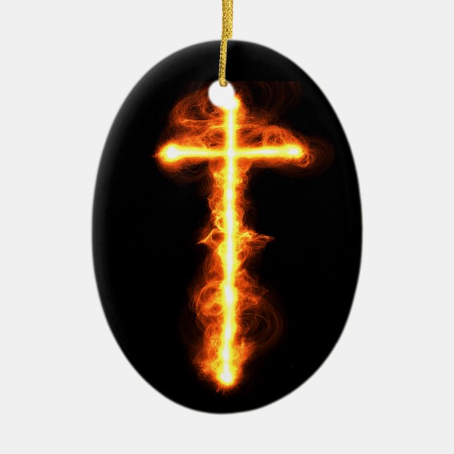 Flaming Cross Ornament (Front)