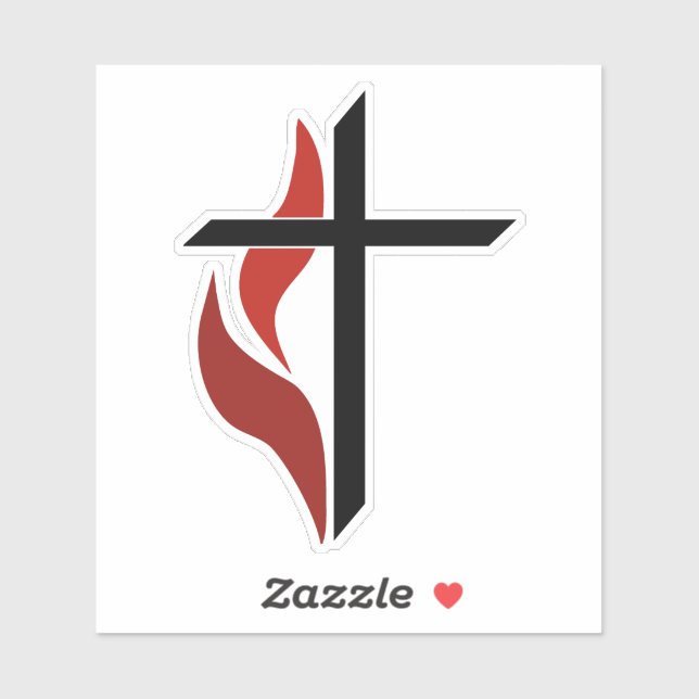 Flaming Cross Sticker (Sheet)