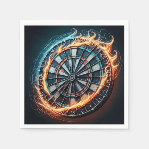 Flaming Dart Arena Ignite the passion of the Darts Napkins