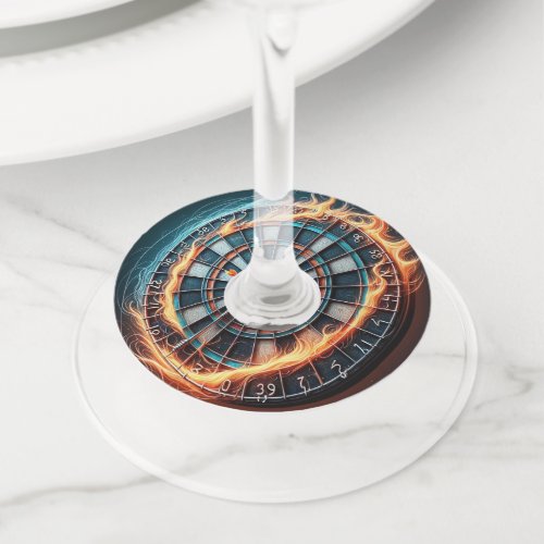 Flaming Dart Arena Ignite the passion of the Darts Wine Glass Tag