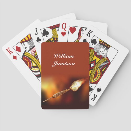 Flaming Dart for all Dart Players personalize Poker Cards