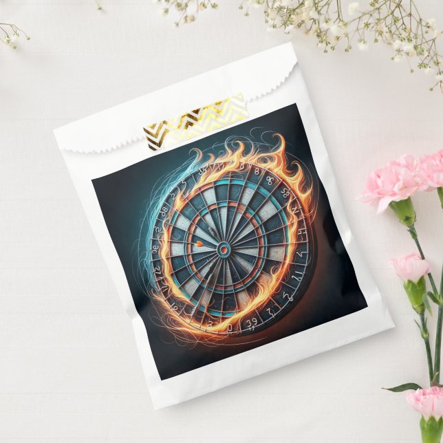 Flaming Dartboard – Circle of Fire Darts Art Favor Bag (Sealed)