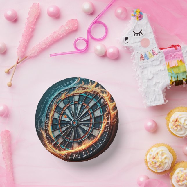 Flaming Dartboard – Circle of Fire Darts Art Paper Bowls (Party)