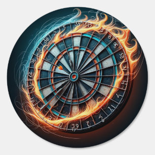 Flaming Dartboard – Circle of Fire Darts Art Sign