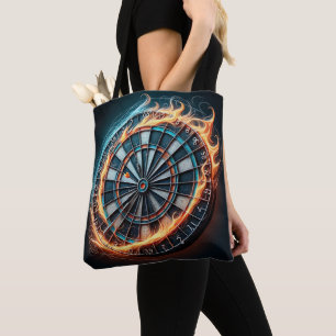 Flaming Dartboard – Circle of Fire Darts Art Tote Bag