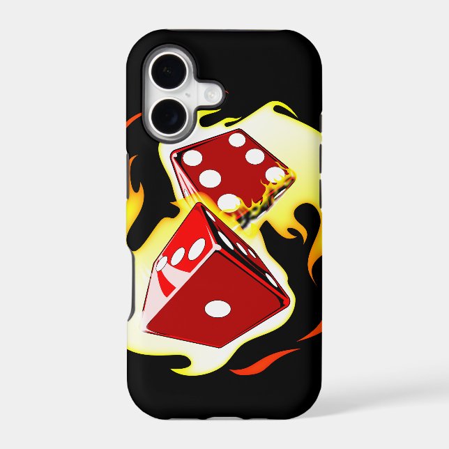 Flaming Dice Iphone Case (Back)