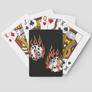 Flaming Dice Poker Cards