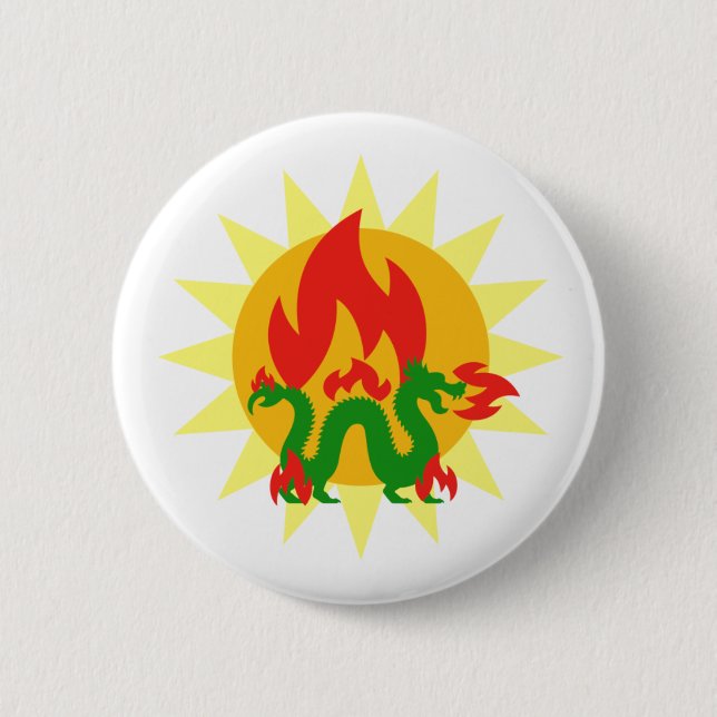 Flaming Dragon Button (Front)