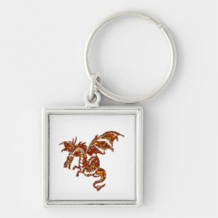 Flaming Dragon Keychain