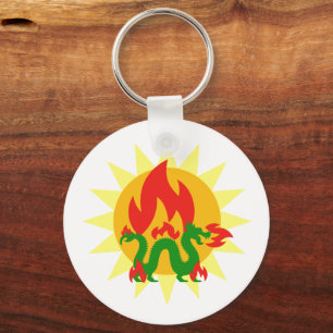 Flaming Dragon Keychain